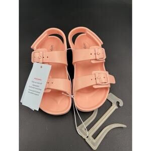 Girls Glitter Sandals Pink Adjustable Double Straps Open Toe Cat & Jack Size 12